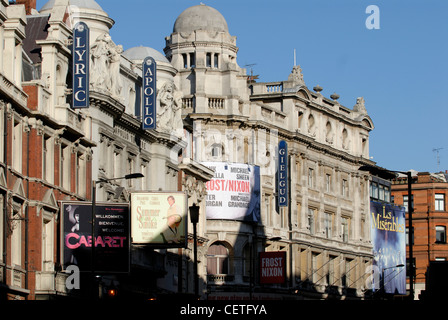 Le Lyric, Apollo et Gielgud théâtres de Shaftesbury Avenue. Shaftsbury Avenue est le nom d'Anthony Ashley Cooper, 7e comte o Banque D'Images