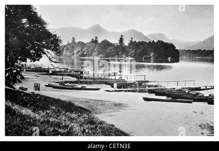 La station de bateau Derwentwater Banque D'Images