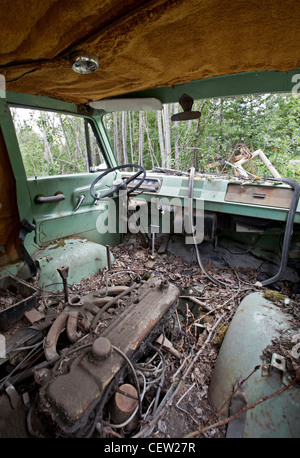 Van abandonné. De l'Alaska. USA Banque D'Images