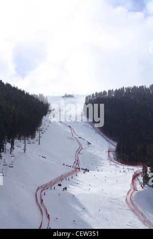 18 février 2012 - Alberto Tomba pente de ski à Bansko, Bulgarie, le Bansko Ski World Cup Banque D'Images