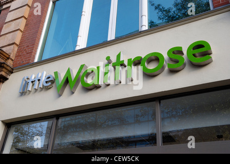 Petit supermarché Waitrose logo sign Banque D'Images