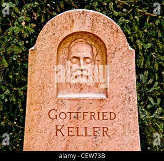 Grab von Gottfried Keller à Zürich ; tombe de Gottfried Keller à Zürich Banque D'Images