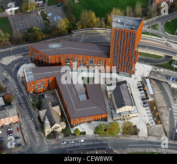 Image aérienne de Broadcasting place, City Campus, Leeds Beckett University Banque D'Images