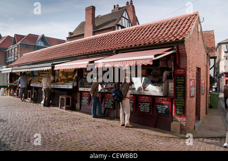 Marché de Newgate, le centre-ville de York. Banque D'Images