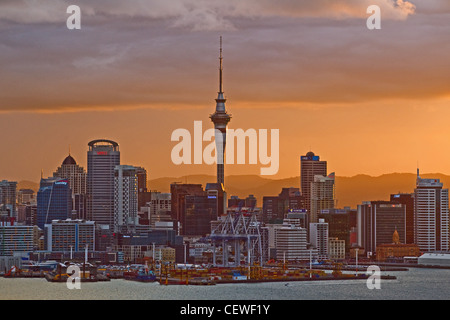 Auckand City Skyline sur le port et le CBD de Mount Victoria, Auckland, Nouvelle-Zélande Banque D'Images