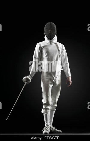 Fencer, portrait Banque D'Images