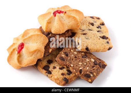 Biscuits au chocolat faites de différents types de céréales Banque D'Images