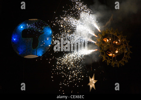 L'explosion d'artifice à la lumière d'hiver 2 Festival d'Oxford. Banque D'Images