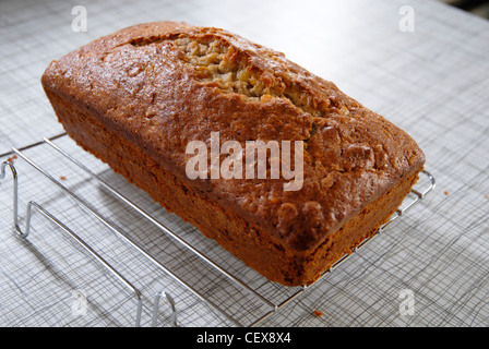 Un gâteau fraîchement cuit au four à pain de banane. Banque D'Images