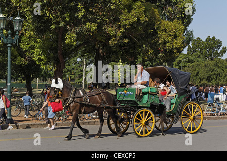 Transport de chevaux à Parque Tres de Febrero, Bosque de Palermo, Buenos Aires, Argentine Banque D'Images