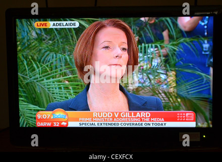 Kevin Rudd, Julia Gillard Défis à la direction du parti du travail. La vie politique australienne Banque D'Images