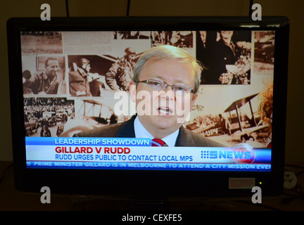 Kevin Rudd, Julia Gillard Défis à la direction du parti du travail. La vie politique australienne Banque D'Images