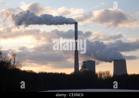 Centrale à charbon, RWE Power AG et STEAG, Heil, Bergkamen, Ruhr, Nordrhein-Westfalen, Germany, Europe Banque D'Images