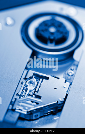 Lecteur de disque optique dans les tons bleus, Banque D'Images