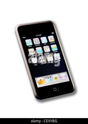 Encore un coup de la vie d'un iPod isolé sur fond blanc Banque D'Images