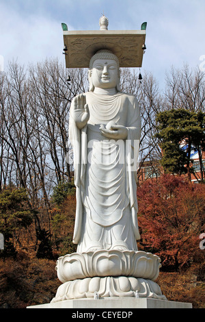 Mireukdaebul, Bouddha de l'avenir de la voiture de Bongeunsa Temple bouddhiste à Séoul, Corée du Sud Banque D'Images