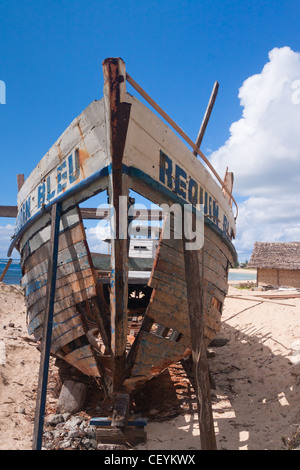 Le chantier naval d'Antalaha, est de Madagascar Banque D'Images