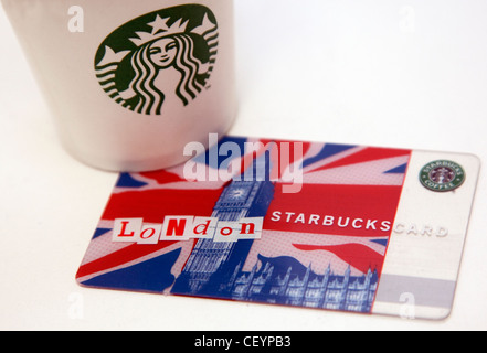 Carte de fidélité café Starbucks, Londres Banque D'Images