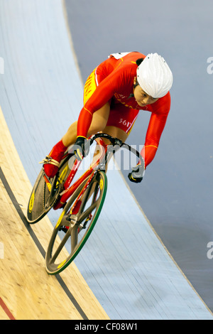 Shuang GUO Women's sprint final, la Coupe du Monde de Cyclisme sur Piste UCI 2012 Banque D'Images