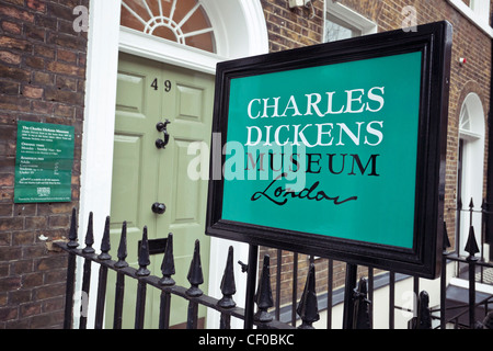 Charles Dickens Museum, 48 Doughty Street, Camden Town, London, England, UK Banque D'Images