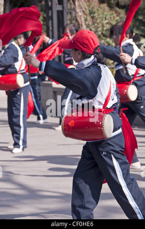 Groupe de femmes dancing - Fuxing park, old french concession - Shanghai (Chine) Banque D'Images