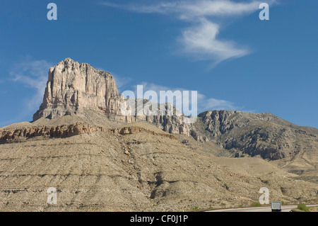 Formation de calcaire massif El Capitan à Guadalupe Mountains National Parcs, Texas, États-Unis Banque D'Images