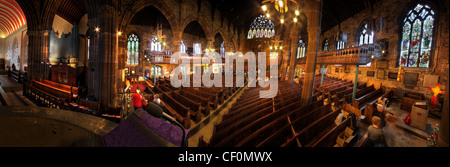 Panorama intérieur de l'église St Elphins Warrington, Angleterre du Nord-Ouest, Cheshire, Royaume-Uni, WA1 2TL Banque D'Images
