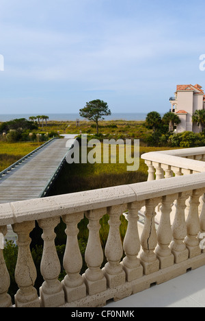 Vue d'un marais salés côtiers à Hilton Head, Caroline du Sud, à partir d'une balcon Banque D'Images
