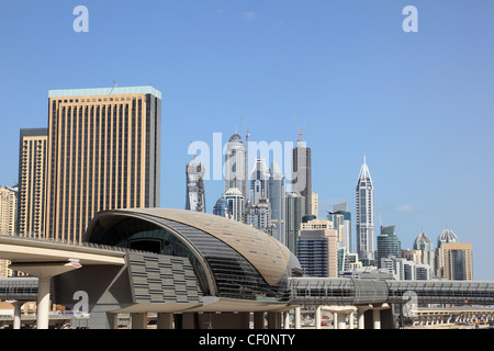 La station de métro Marina de Dubaï, Émirats Arabes Unis Banque D'Images