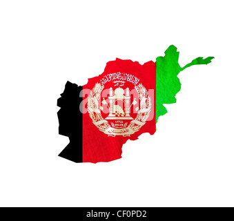 La carte de l'Afghanistan isolated Banque D'Images