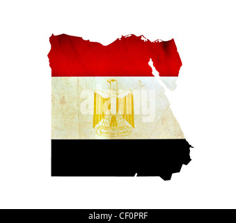 Carte de l'Egypte isolé Banque D'Images