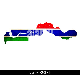 Carte de Gambie isolated Banque D'Images