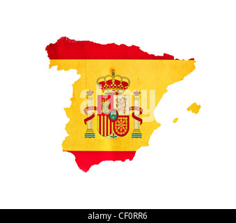 Carte de l'Espagne isolées Banque D'Images