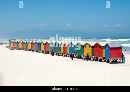 L'Afrique du Sud à la plage Pavillon bleu de l'ouest du cap Muizenberg Banque D'Images