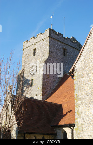 Église Sainte Marie la Vierge à Burpham près de Arundel. West Sussex. L'Angleterre Banque D'Images