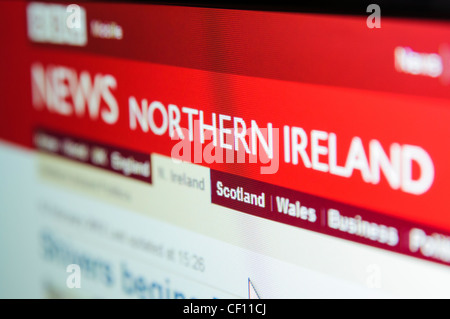 BBC News page de l'Irlande du Nord Banque D'Images