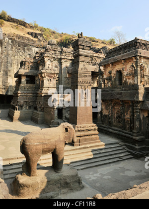 Les grottes d'Ellora Temple Kailash Cave 16 Banque D'Images