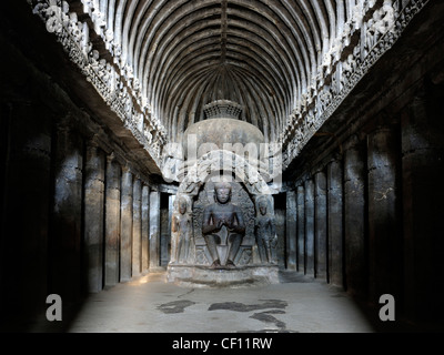 Chaitya Cave Non 10 Ellora Banque D'Images