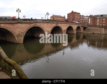 Pont sur la rivière Sept, Worcester, Royaume-Uni Banque D'Images