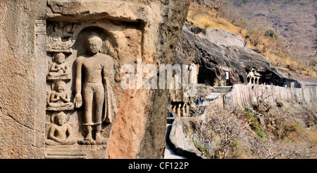 Grottes d’Ajanta Banque D'Images