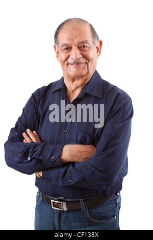 Portrait of a happy elderly man est de l'Inde Banque D'Images