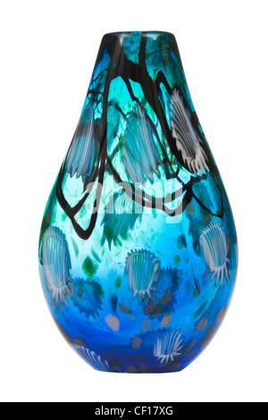 Large (33cm) vase en verre de Murano Italien Banque D'Images