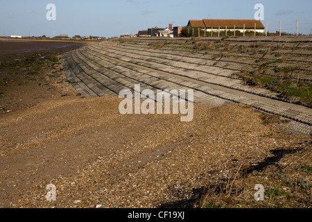 Mur de la mer dans le village de King's Lynn, Norfolk Banque D'Images