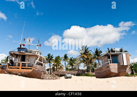 Le chantier naval d'Antalaha, est de Madagascar Banque D'Images