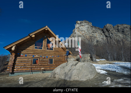 La Melano chalet de montagne, ex la Maison du Canada durant les Jeux Olympiques d'hiver 2006 à Turin Banque D'Images