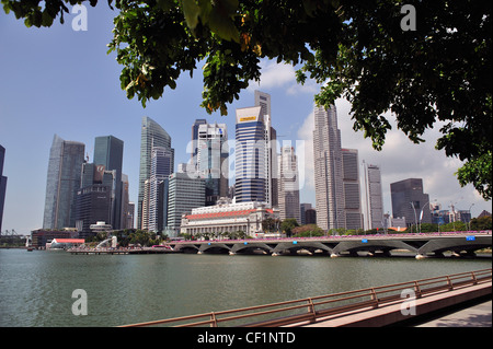 Quartier des affaires de Singapour Skyline Banque D'Images