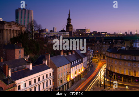 L'aube sur dune et les toits de Newcastle upon Tyne. Banque D'Images