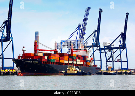 St Louis Express container bateau amarré au port de Sheerness. Banque D'Images