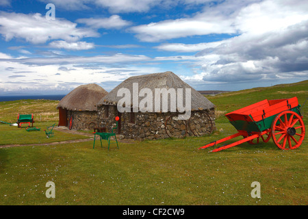 Maisons à la croft chaume Skye Highland Musée de la vie, visant à dépeindre les conditions sur l'île par un canton de cottage Banque D'Images
