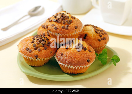 Muffins au chocolat. Recette disponible. Banque D'Images
